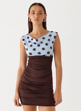 Times Two Mini Dress - Chocolate Dot