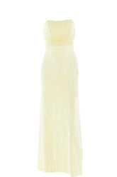 Yellow Strapless Spandex Fitted Long Dress