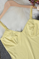 Yellow Simple Straps Fitted Long Dress